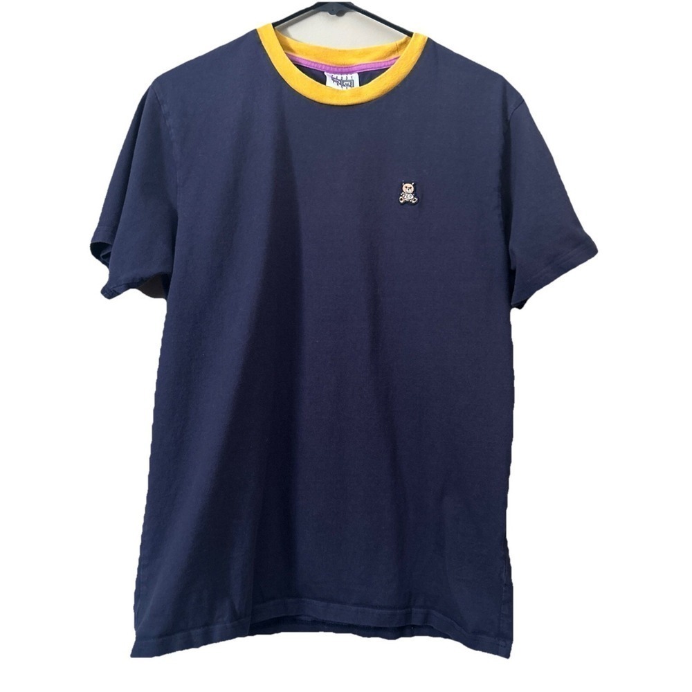 Teddy Fresh T-Shirt Blue Yellow Lavender Men's L Streetwear Faded Embroidered